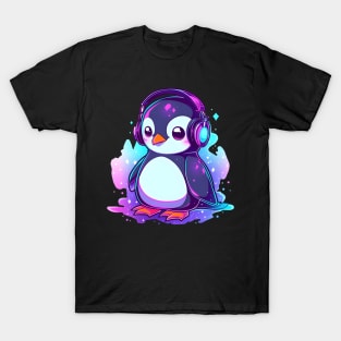 Cool Penguin With Headphones T-Shirt